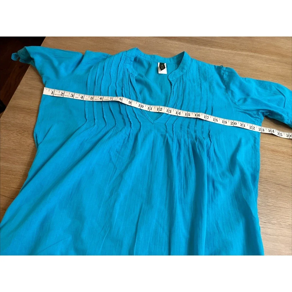 Lauren Ralph Lauren Turquoise Cotton Swim Coverup Tunic Small 100% Cotton
